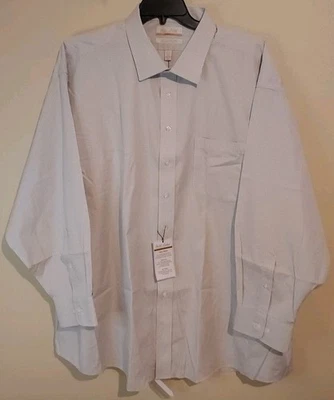 Roundtree & Yorke Gold Label Dress Shirt 20 34/35 No-Iron White Gray Stripe NWT - Image 1 of 4