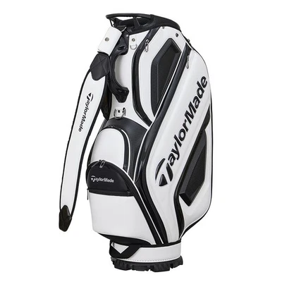 TaylorMade Austec Caddy Bag White Black Synthetic Leather Polyester - Image 1 of 4