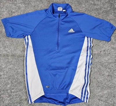 Adidas 2007 Cycling Jersey Men's L Blue White ClimaLite 1/2 Zip Pullover - Image 1 of 4