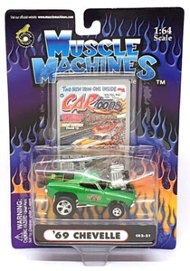 Muscle Machines 1/64 Scale 71171 C02-21 - 1969 Chevrolet Chevelle - Green - Picture 1 of 4
