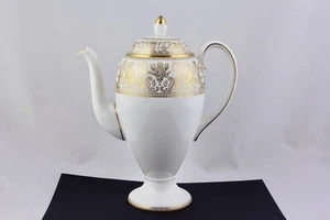 WEDGWOOD FINE BONE CHINA W4219 GOLD FLORENTINE COFFEE POT - NEW - Picture 1 of 9