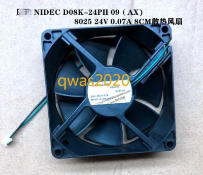 1pc NIDEC D08K-24PH 09 (AX) 8025 8CM 24V 0.07A 3-wire Cooling Fan - Image 1 of 2