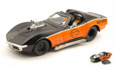 MAISTO MODELLINO AUTO CUSTOM HD 1970 CORVETTE,SCALA 1:24,ARANCIO,DIE-CAST METAL - Immagine 1 di 4