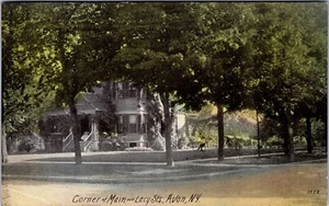 Postcard c1918 Corner Of Main And Lacy Street , Avon New York - Picture 1 of 2