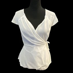 Chelsea28 Damen Wickelbluse Gr. M Weiß Kurzarm Freizeit V-Ausschnitt 34-10 - Bild 1 von 8