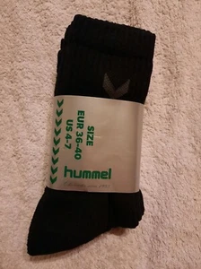 HUMMEL MEN'S 3 PACK sports Leisure CREW SOCKS BLACK SIZE UK 3 - 6 - Picture 1 of 3