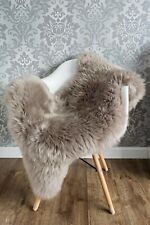 Beautiful Oyster Natural Sheepskin Rug 100% Super Soft Light Taupe cappuccino
