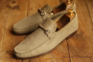 Russell & Bromley Beige Suede Silver Bit Shoes Loafers Mens UK 8 US 9 EU 42 - Picture 1 of 11