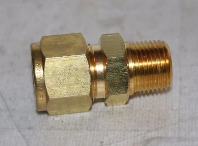 1/2" Tube x 3/8" MNPT  Brass Male Connector  Ham-Let 768LB1/2X3/8 - Image 1 of 4