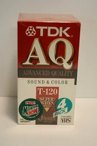 TDK Nastri VHS vuoti di qualità superiore confezione da 4 NUOVI sigillati VCR 6 ore EP T-120 - Foto 1 di 3
