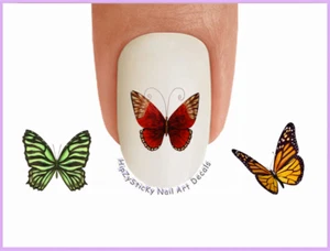 Nail Art 2300 ANIMAL Butterflies #2 Warm Colors WaterSlide Nail Decals Transfers - Picture 1 of 3