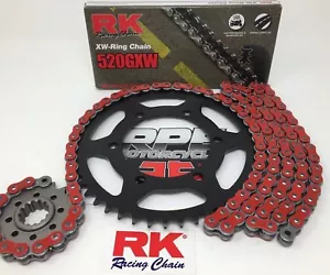 Red Ducati 750 SS 1991-1998 RK GXW XW-Ring Racing Chain and Sprockets Kit - Picture 1 of 11