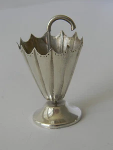Porta stuzzicadenti vintage a forma di ombrello argento sterling 925 massiccio Messico - Foto 1 di 6