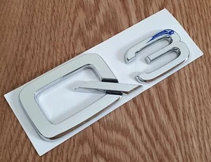 3D Qualität Q3 ABS Chrom Schriftzug Auto Styling Heck Emblem Abzeichen Logo - Silber - Bild 1 von 3