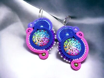 Ohrringe Technik soutache Kunsthandwerk  - Bild 1 von 4