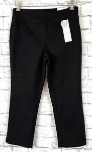 CHARTER CLUB Size 6 Black STRETCH +SLIMMING CAPRI PANTS Diamond Texture - Picture 1 of 12