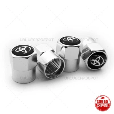 4pcs Toyota Chrome Car Wheels Tyre Tire Air Valve Caps Stem Cover - Image 1 of 4