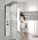 Brushed Nickel Stainless Steel Shower Panel Tower System Massage Body Jets Set