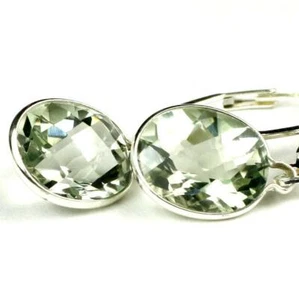 925 Sterling Silber Ohrstecker, grüner Amethyst, SE101 - Bild 1 von 6