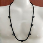 Necklace Rope Wax Thai Amulet Black Color 28" 7 Hooks Hang Pendant Handmade Gift