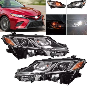 LED Headlights Fit 2018 2019 2020 2021-2024 Toyota Camry L LE SE Headlamps LH+RH - Picture 1 of 23