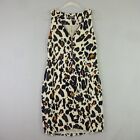 Mint Velvet Dress Size 12 Leopard Print Knee Length Zip Detail Pockets Summer