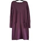 Mercer & Madison Long Sleeve Dress Burgundy 50% Merino Wool Size L