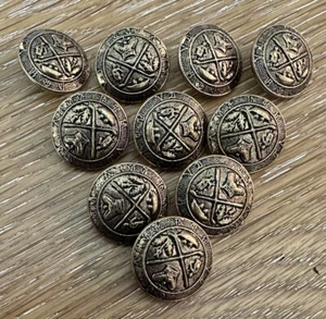 10 Vintage Royal Blackheath Golfschläger Logo Messing Knopf Set Waterbury CT - Bild 1 von 8