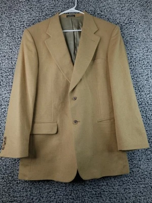 CLUB ROOM Vintage 100% Camel Hair Tan 2 Button Blazer Jacket Size 42R Long - Image 1 of 4