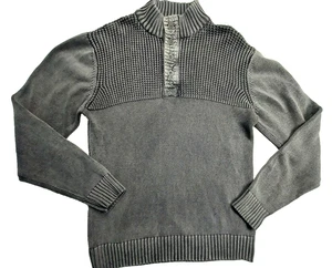 BKE Buckle Boys 2XL 1/4 Button Pullover Sweater Long Sleeve Dark Gray - Picture 1 of 6
