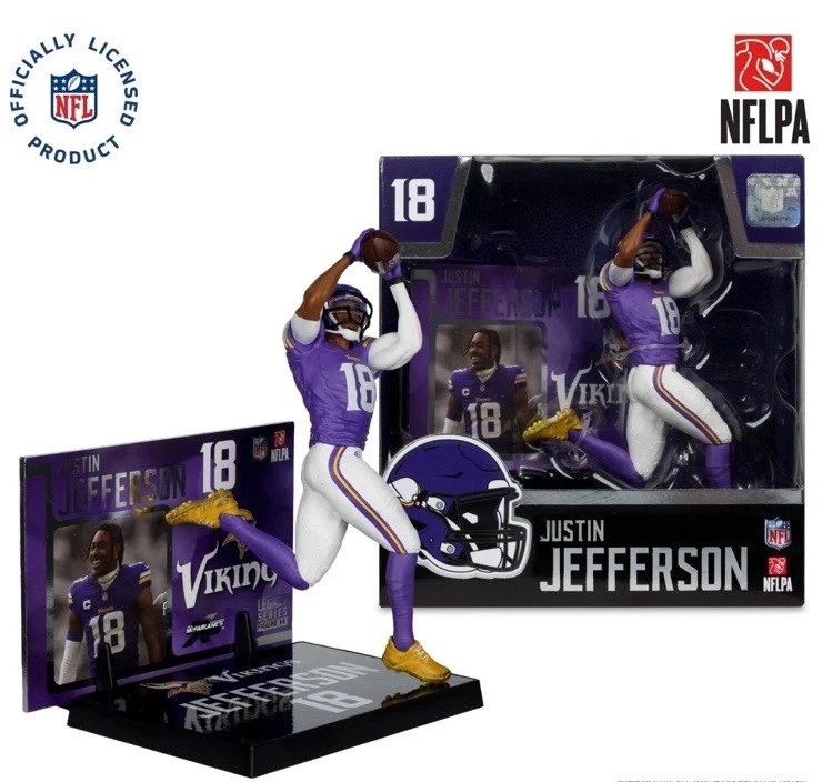 Mcfarlane Sportpicks NFL 7" Posed Figure Justin Jefferson - Minnesota Vikings - Image 1 of 4
