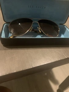 TED BAKER Polarized Sunglasses & case Stylish Black Aviator Sunglasses - Picture 1 of 14