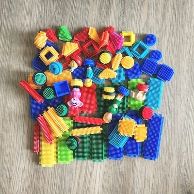 Battat Bristle Blocks Lot Of 70+ Replacement Sensory Building Construction Toys - Image 1 of 4