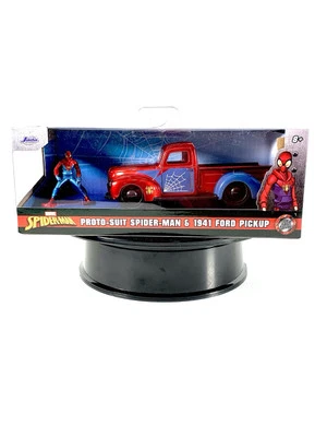 MACHO-MAN: Estatueta Spiderman e 1941 Ford Pickup, Jada Toys, 1:32, 8+, NOVO 💙 - Imagem 1 de 4
