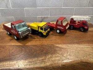 Lot Of 3 Vintage Steel Mini Tonka Trucks Toys & 1 Buddy L Coke Truck - Picture 1 of 18