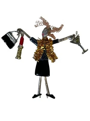 Glitzy Mitzy Brooch Pin Woman Cocktail Purse Lipstick Martini Jewelry - Image 1 of 4
