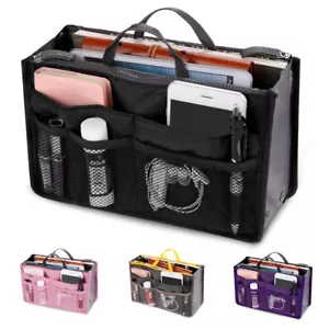 Women Organiser Handbag Travel Bag Insert Liner Purse Large Tidy Pouch Tote@⇕ - Picture 1 of 20
