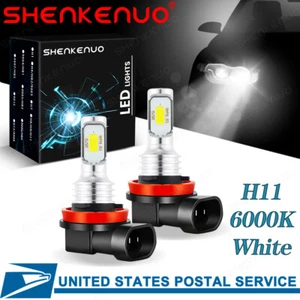 2PCS H11 LED Headlight Super Bright Bulb Kit HI / LOW Beam White 6000K Fog Light - Imagen 1 de 9