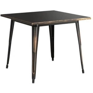 36'' Square Distressed Cooper Metal Outdoor Restaurant Patio Table - Cafe Table - Picture 1 of 6