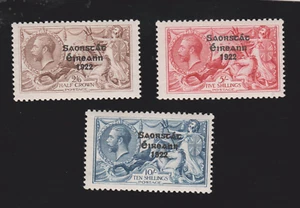IRELAND SG83-85 1922 Seahorse Overprint Set of 3 Very Lightly Mounted Mint - Picture 1 of 2