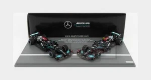 1:43 SPARK Mercedes Gp Set F1 #44 + #77 Abu Dhabi Gp 2021 Hamilton Bottas S7860 - Picture 1 of 2