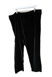 Willow Bay Black Straight Leg High Rise Velour Pull On Pants Womans Plus Size 4X - Picture 1 of 3