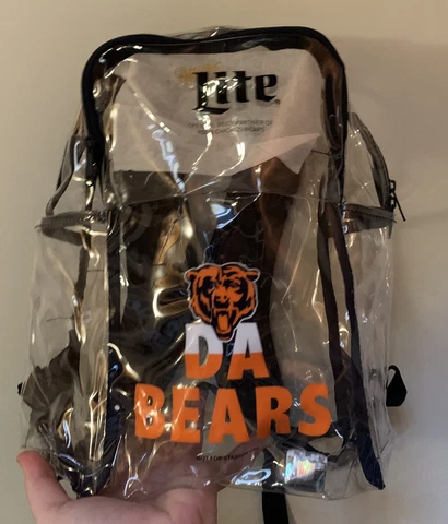 CHICAGO BEARS Miller Lite Clear Backpack - Allowed into ALL NFL and Pro Stadiums Cover