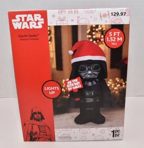 Disney Darth Vader Star Wars Weihnachten luftgeblasen aufblasbar 5 Fuß Nikolausmütze Gemmy - Bild 1 von 8