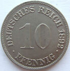 Münze Deutsches Reich Kaiserreich 10 Pfennig 1892 G in Vorzüglich / Stempelglanz