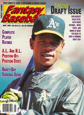 Rare Fantasy Baseball Magazine Promo Sheet - May 1991 - Rickey Henderson - Image 1 of 2