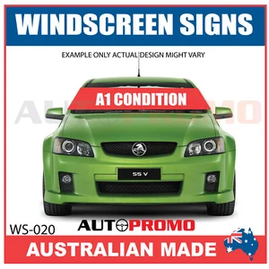 Car or Truck Windscreen Banner Sign - Car, Small, 4WD size - A1 CONDITION - Picture 1 of 1