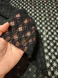 Black Chenille Open Weave Fabric 1.75 yd x 68” Yard goods Soft New Washable NICE - Picture 1 of 11