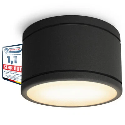 CELI-WX Bad Aufbauspot schwarz IP44 Deckenspot mit LED GX53 5W warmweiß 230V - Bild 1 von 4