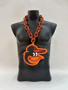 Baltimore Orioles Big Chain Necklace – Oversized 8x7” EVO Foam Logo Orange Chain - Picture 1 of 2